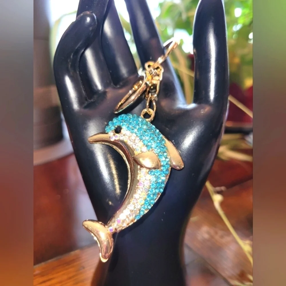 Bag Charm of blue dolphin - Picture 1 of 4